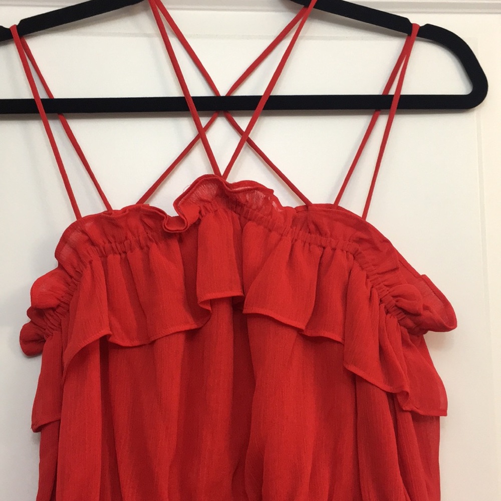 H&M Red Ruffled Top - Picture 2 of 10
